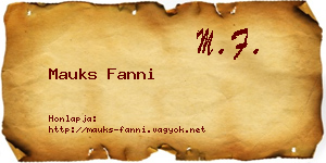 Mauks Fanni névjegykártya