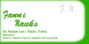 fanni mauks business card